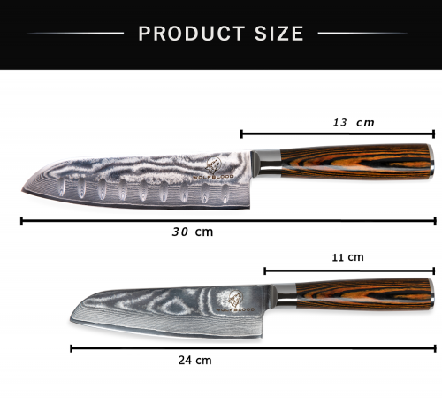 Wolfblood Zeuß Santoku Damastmesser Küchenmesser LH Lifestyle Kochmesser